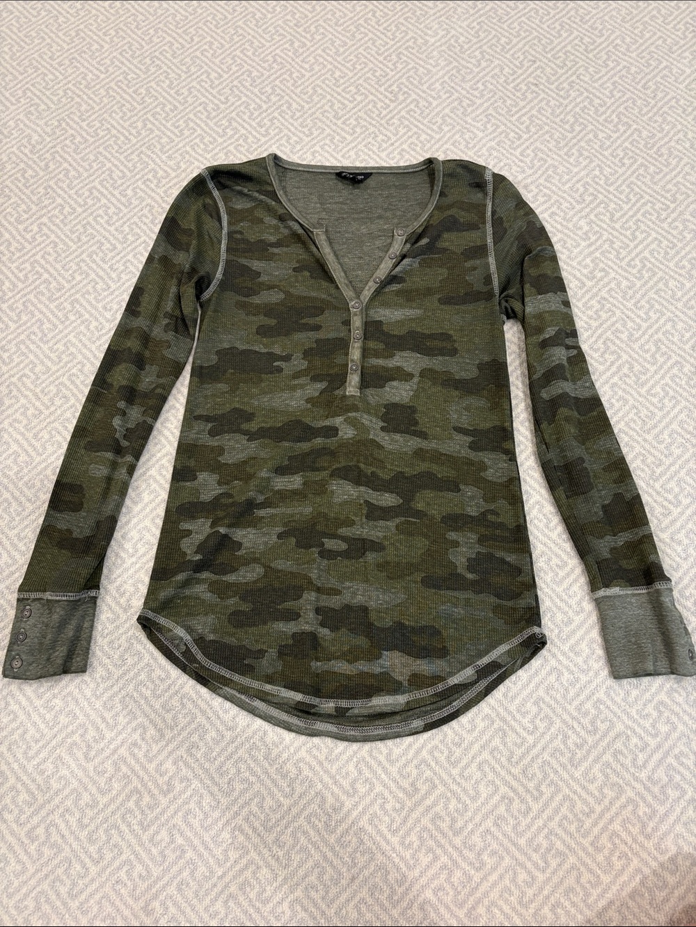 Women’s Camo Lucky Brand Long Sleeve Top - Olive Green